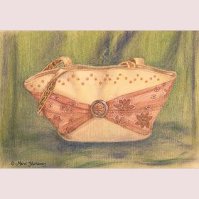Dry chalk drawing of a Hand Bag