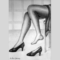 Pencil drawing of the Dance shoes
